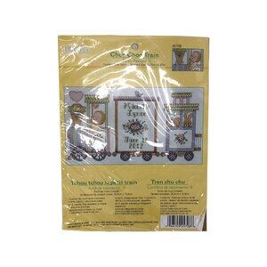 Bucilla Choo Choo Train Birth Record Counted Cross Stitch Kit New